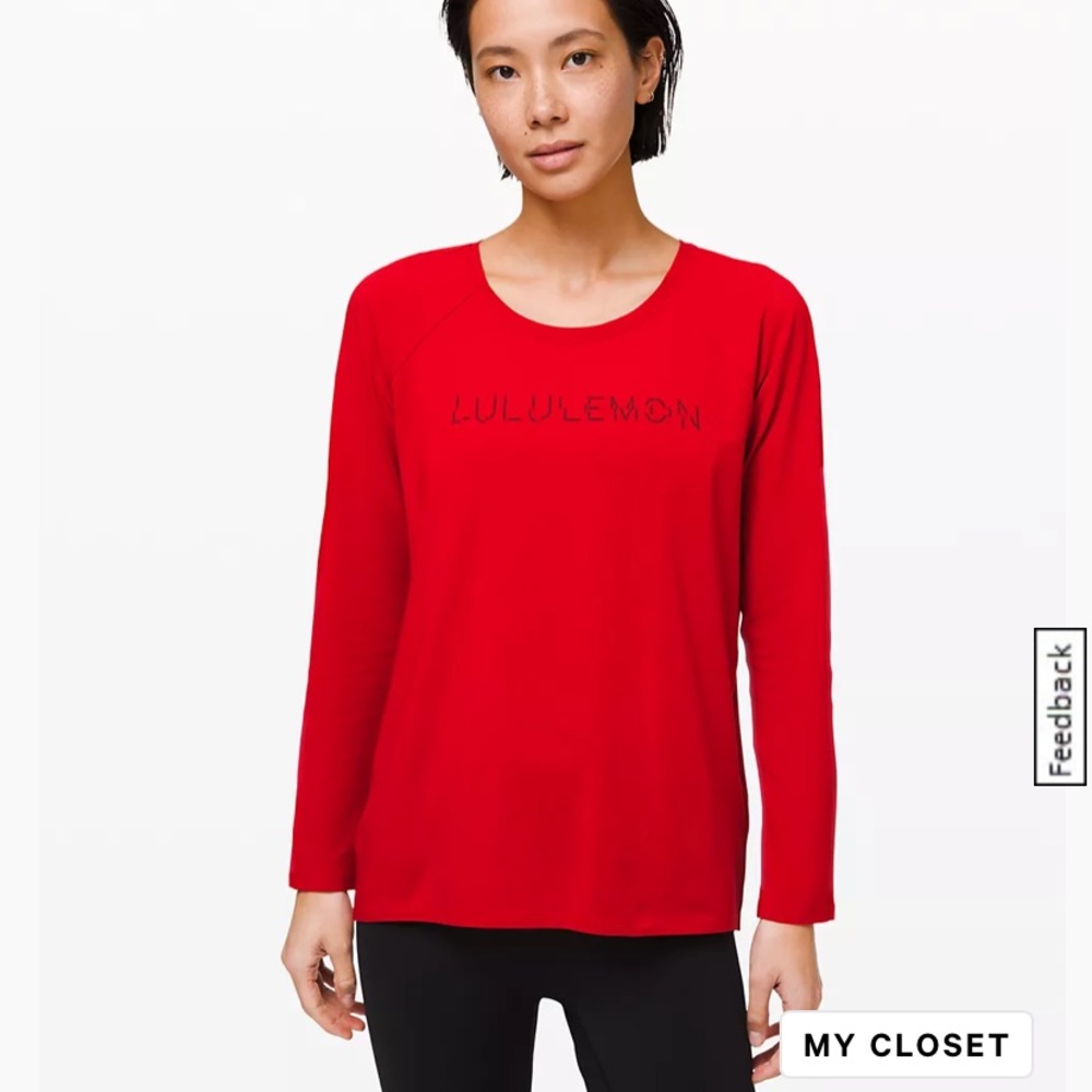 Lululemon Emerald Long Sleeve Dark Red
